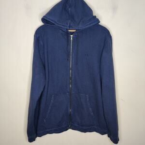 John Varvatos Navy Blue Full-Zip Hoodie